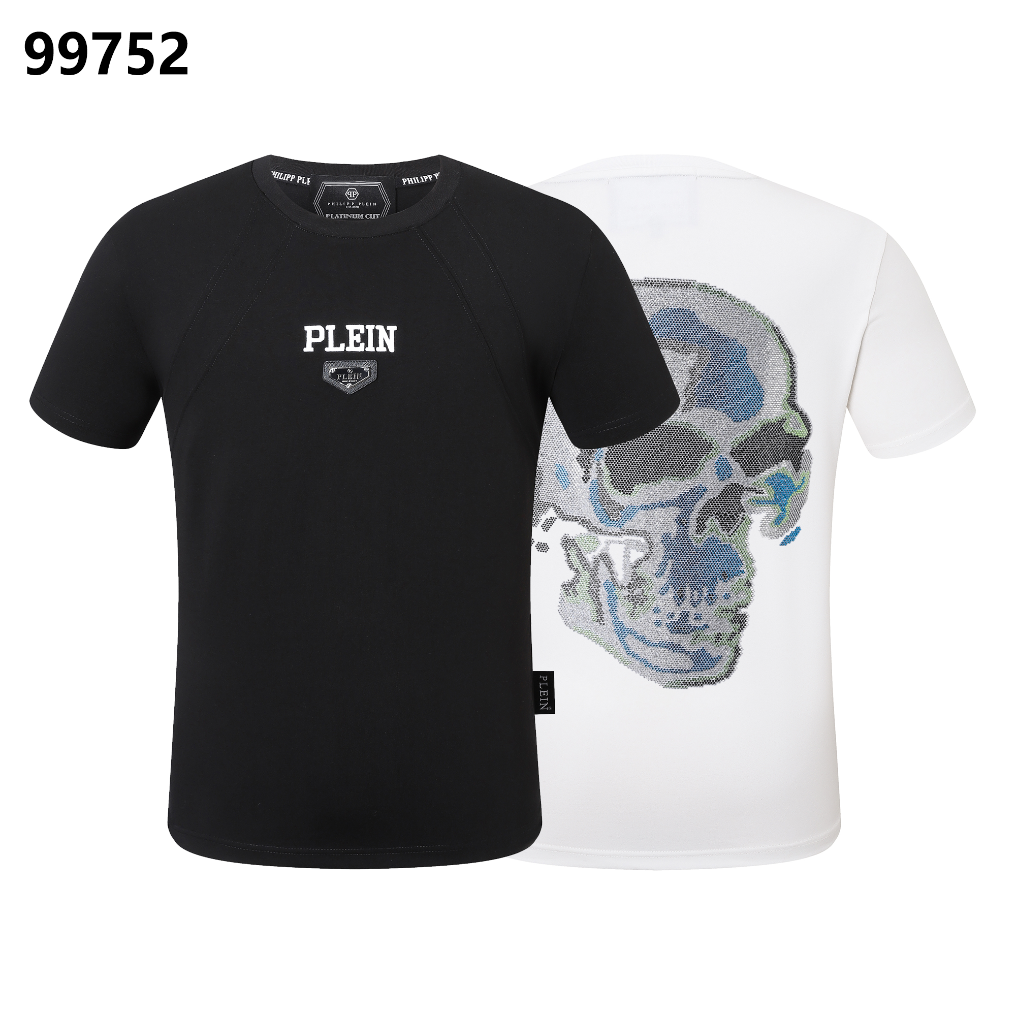 PHILIPP PLEIN Skull-Print Rhinestone-Embellished Crew-Neck T-Shirt