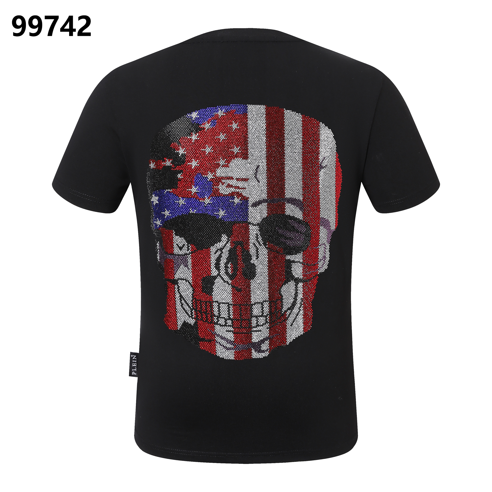 PHILIPP PLEIN Round Neck T-Shirt Skull America