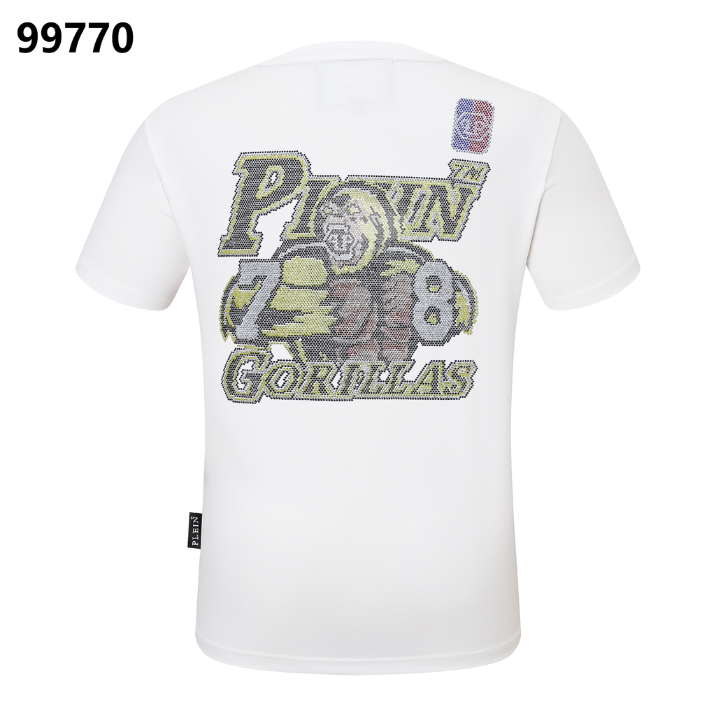PHILIPP PLEIN Round-Neck T-Shirt with Tiger Head Design