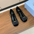 Prada 2026 T-strap Mary Janes 25mm Bow Calfskin Leather 792681