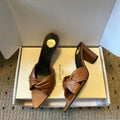 YSL 26ss High Heeled Mules 75 Sheepskin