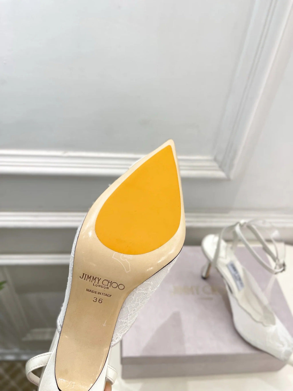Jimmy Choo 2026 Faiz 90mm Pump White Lace Leather