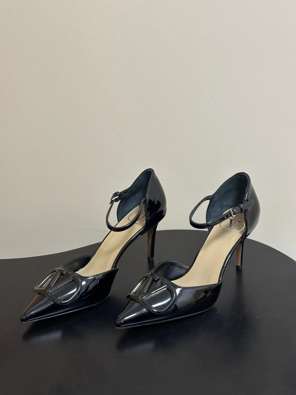Valentino 2026 Garavani VLogo Signature D'Orsay 80mm Patent Leather Pumps 885969