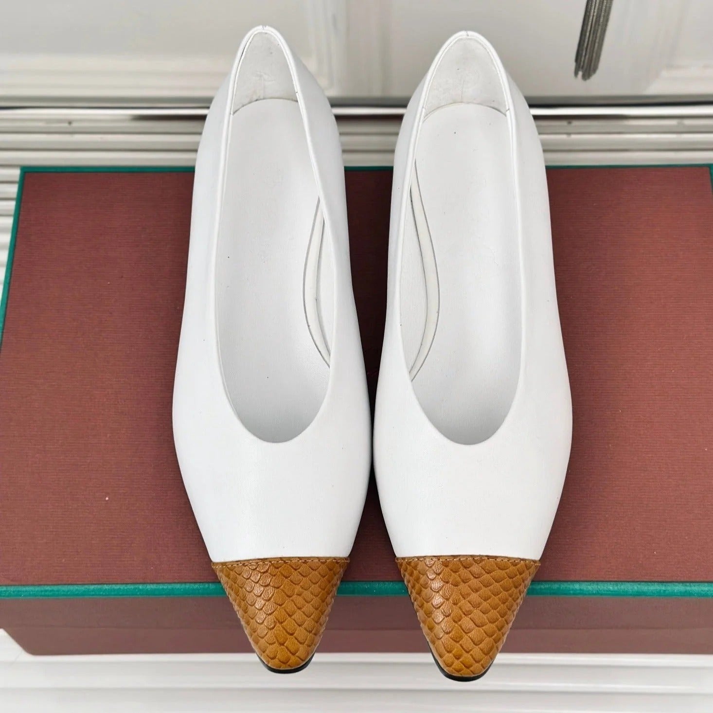 LP REBECCA BALLET FLATS WHITE WAXED LEATHER