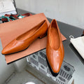 LP REBECCA BALLERINAS GLOSSY CARAMEL CALFSKIN