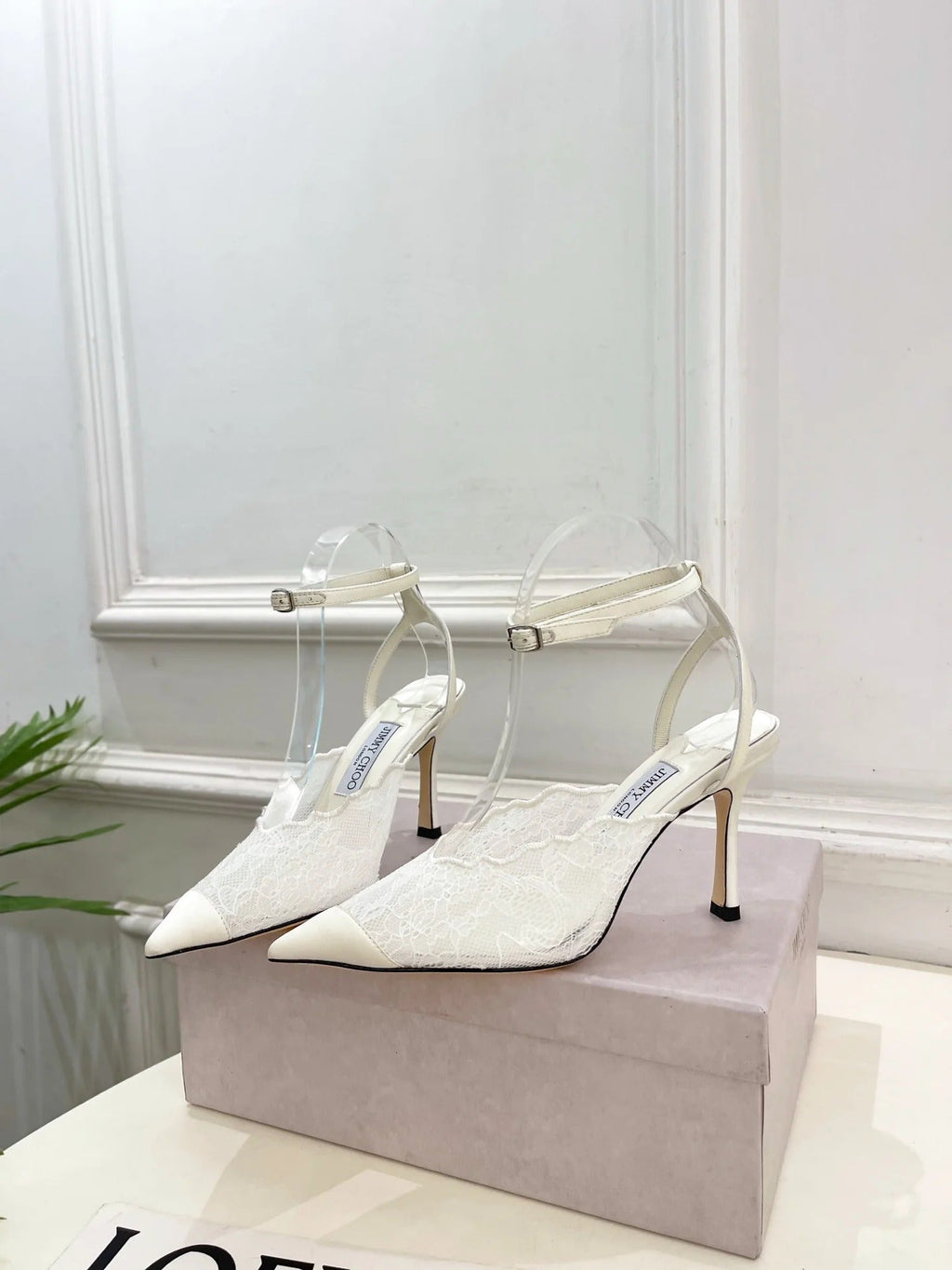 Jimmy Choo 2026 Faiz 90mm Pump White Lace Leather