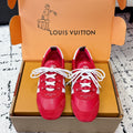 LV Sneakerina Sneaker Red White Suede Leather 616976