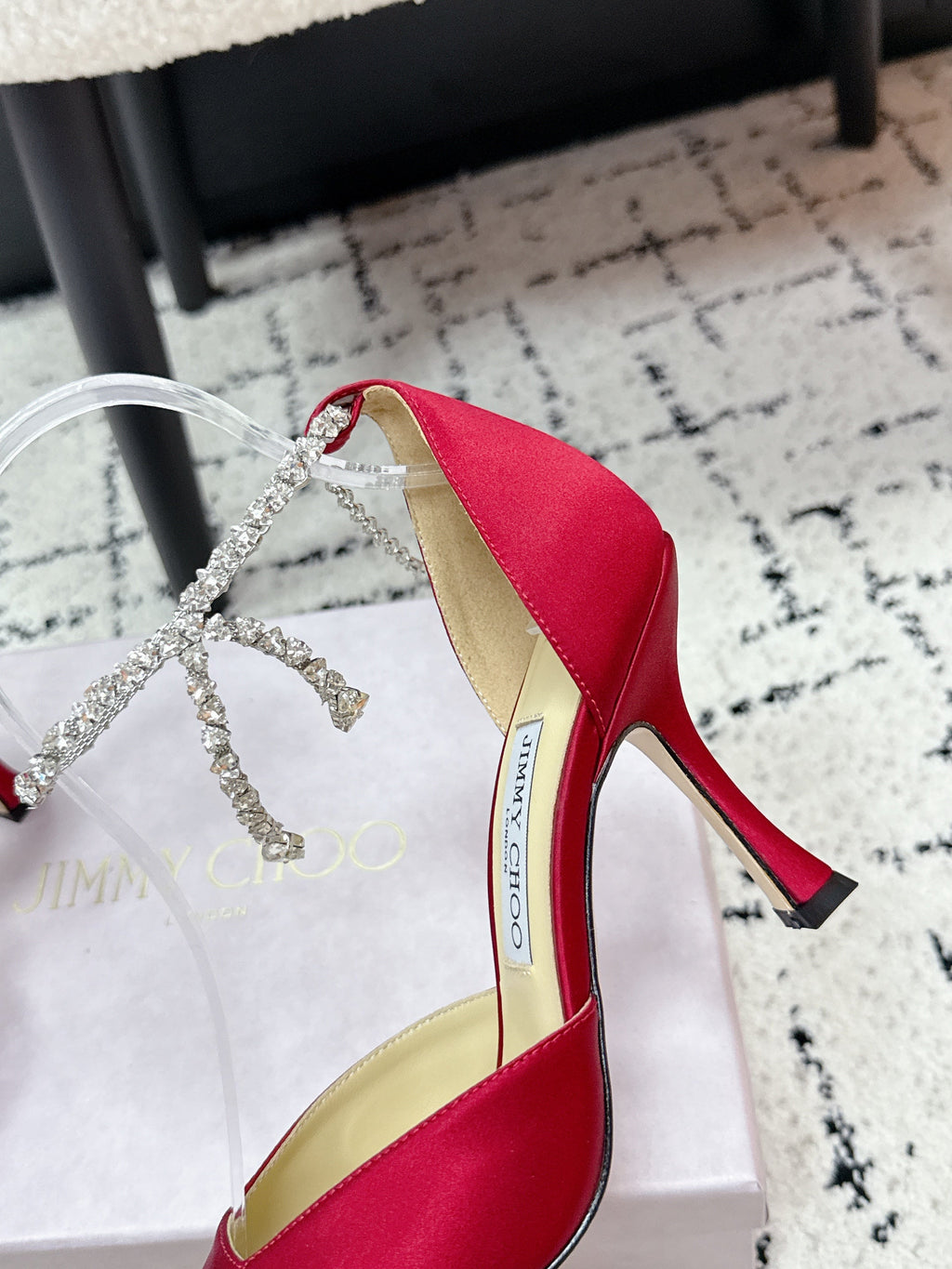 Jimmy 26 Stevie Pump 10cm Red Crystal Satin 679252
