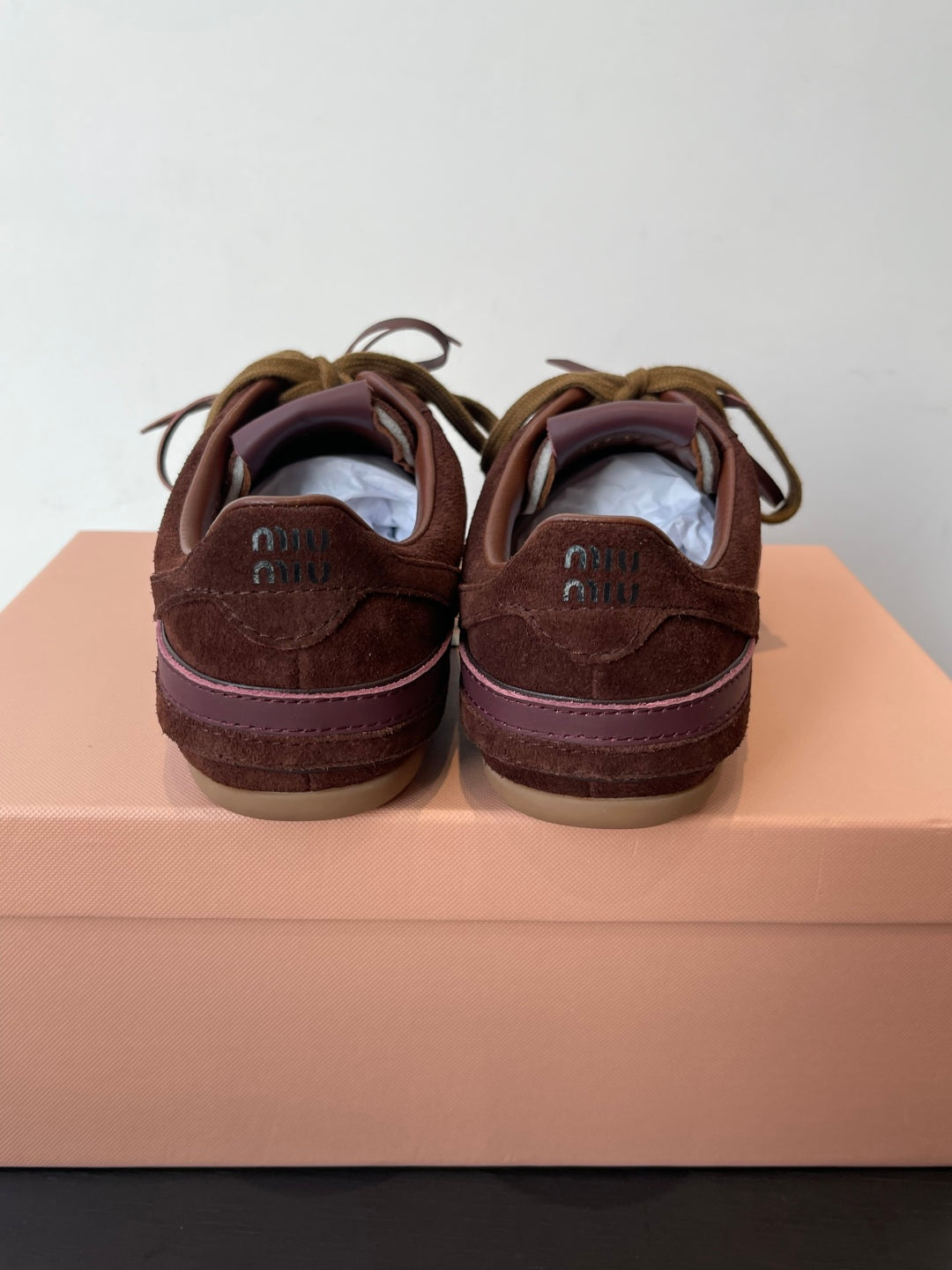 MiuMiu 25 sneaker dark brown suede 521963