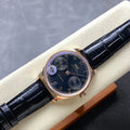 IWC Portuguese 42.4mm Black Dial Pink Gold Case Crocodile Leather