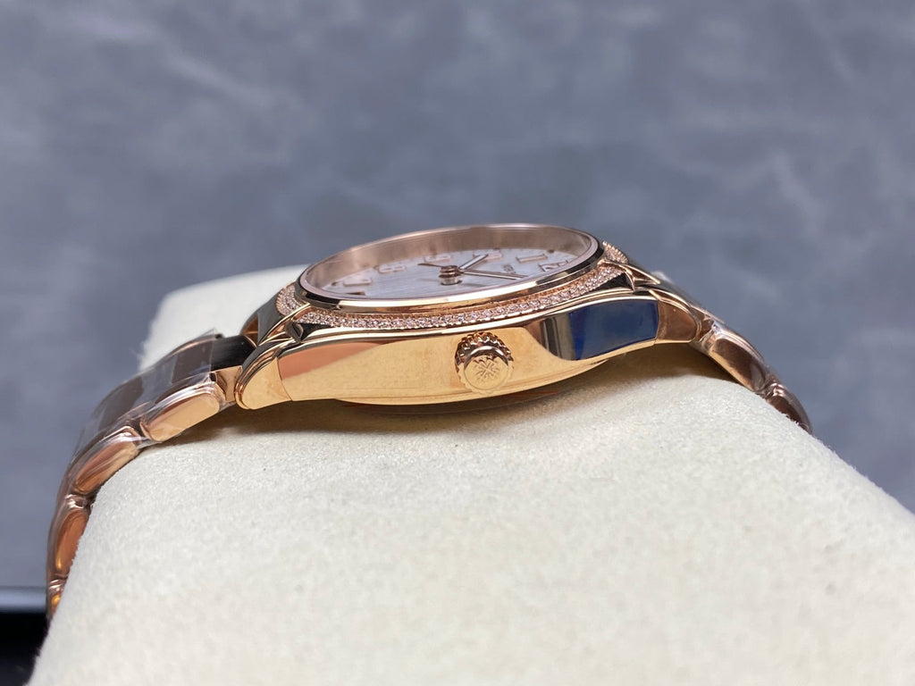 PATEK Twenty-Four 36mm Diamond Pink Gold Chocolate Dial