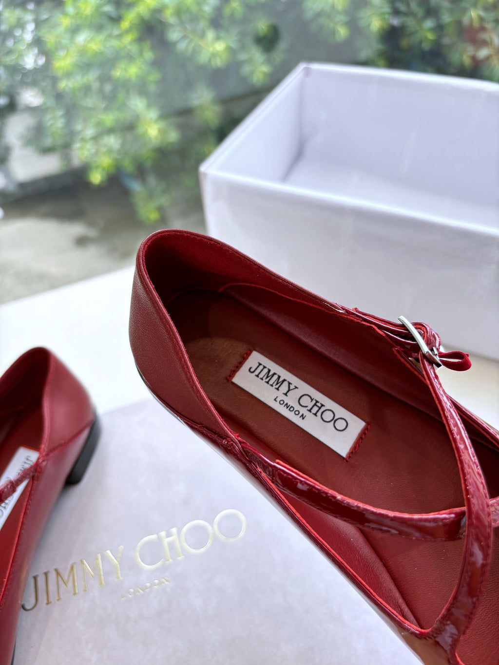 Jimmy Eleri Ballerina Shoes Red Patent Leather 430571
