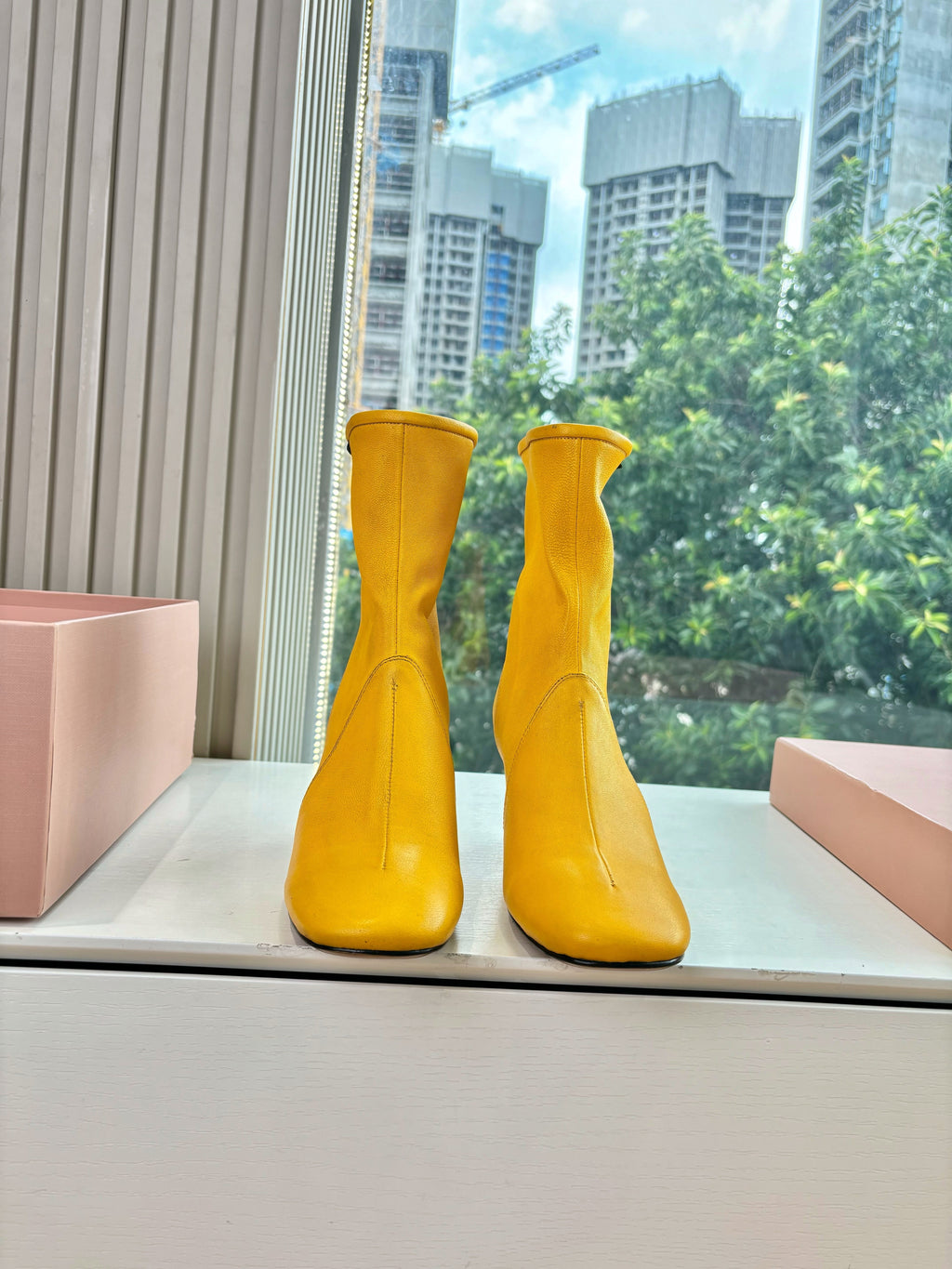 Miu Bootie Yellow  Nappa Leather 506641