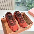 Miu Plume Sneakers Red Satin Suede 549136