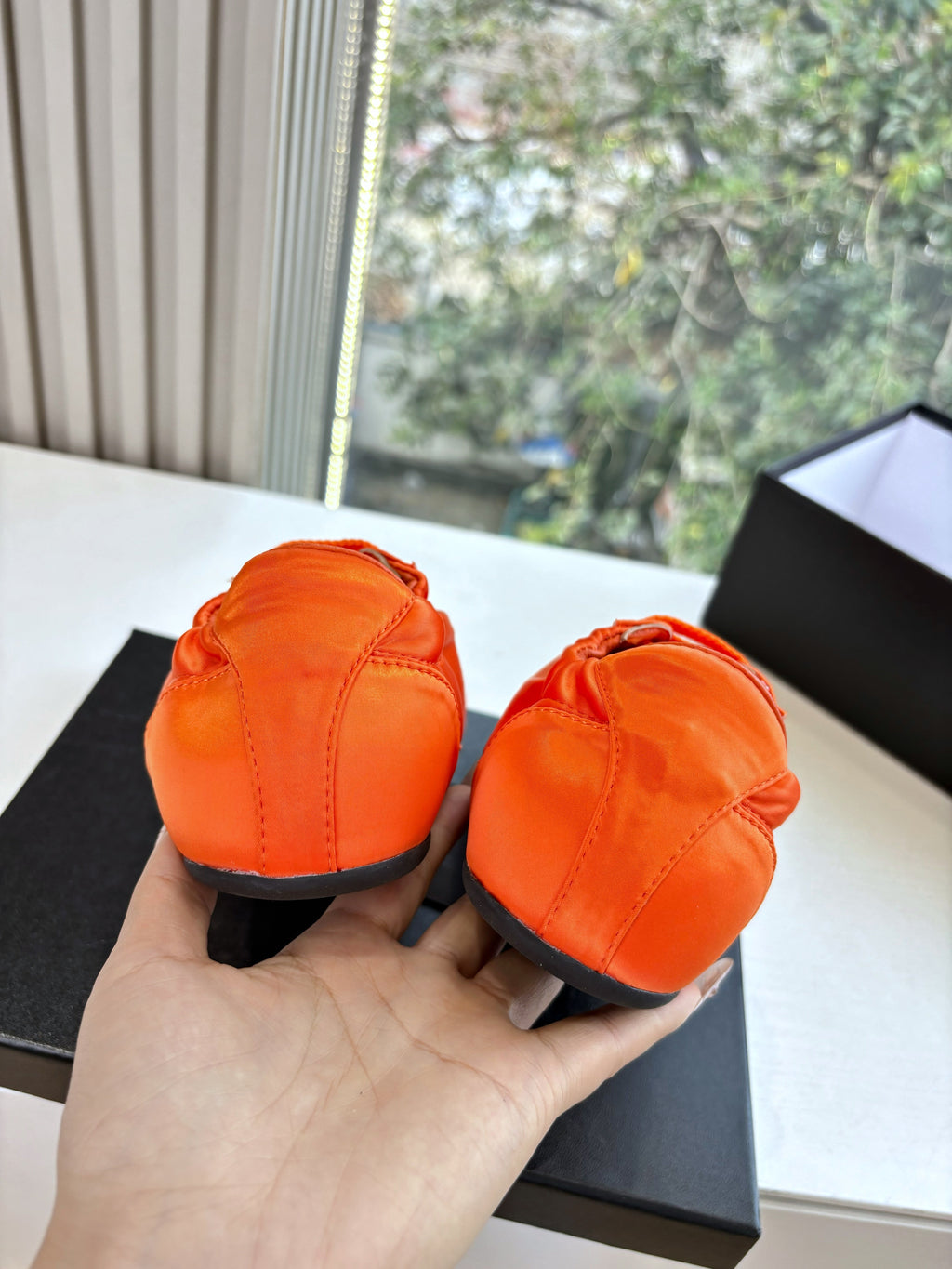 Prada 25s Sneaker In Orange Silk