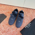 Prada Sneakers with Buckle and Strap Dark Blue Collapse Canvas 604167