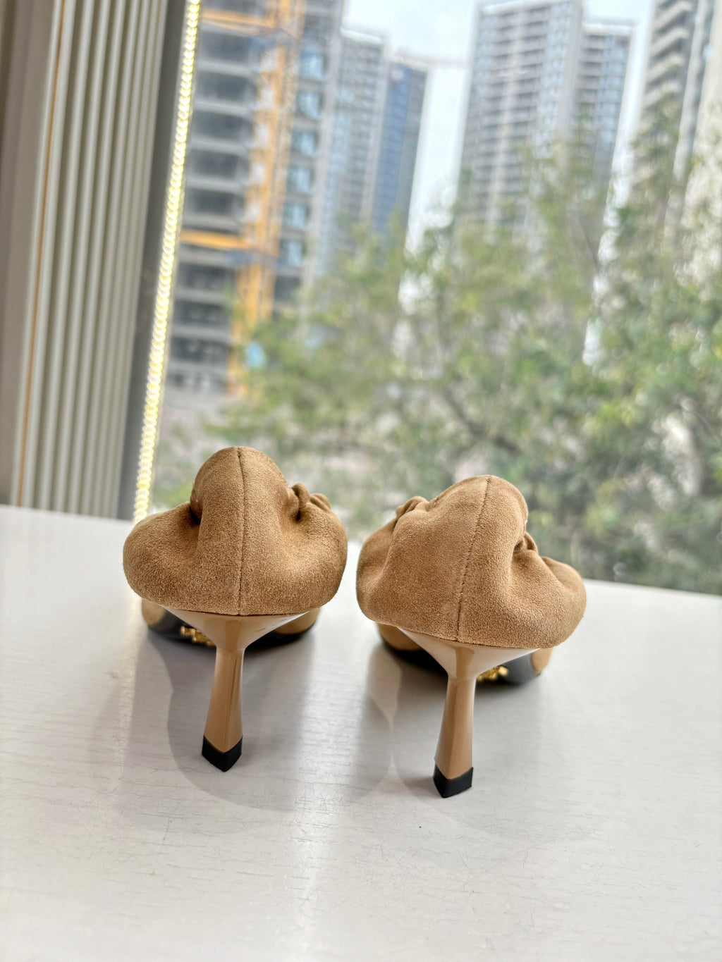 Prada Pointed-Toe Pumps Brown Suede 604176
