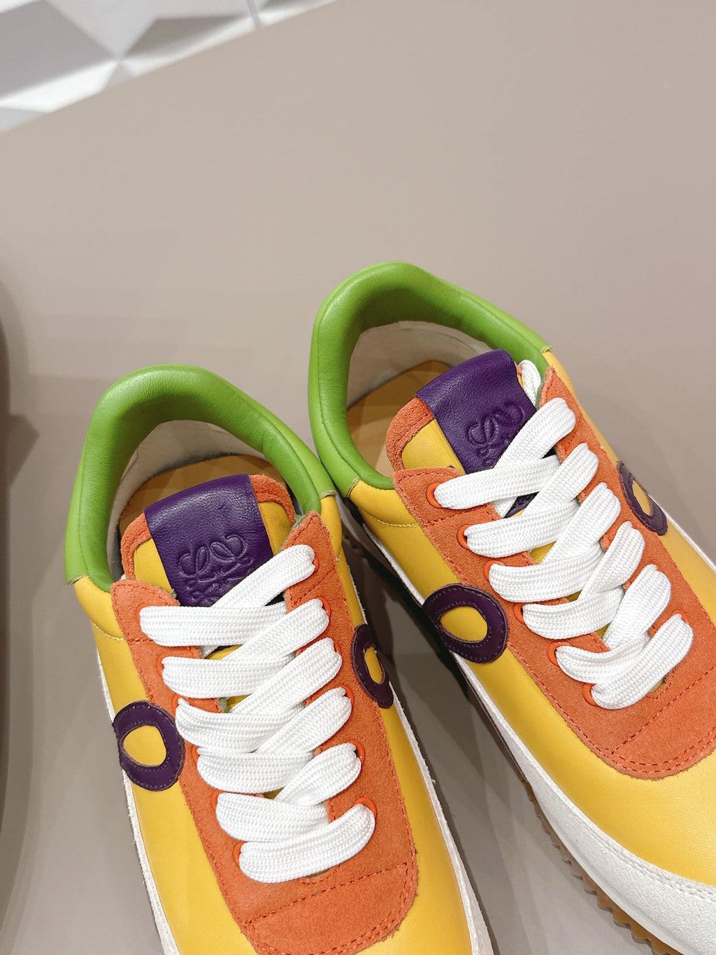 Loewe 26s Flow Runner Sneaker In Multicolor Calfskin And Suede Style 5