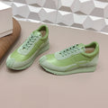 Loewe 26s Flow Runner Sneaker In Olive Green Calfskin And Suede