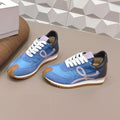Loewe 26s Flow Runner Sneaker In Blue Suede And Calfskin Style 1