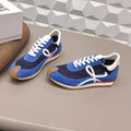 Loewe 26s Flow Runner Sneaker In Blue Suede And White Calfskin