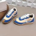 Loewe 26s Flow Runner Sneaker In Blue And Nude Suede And White Calfskin