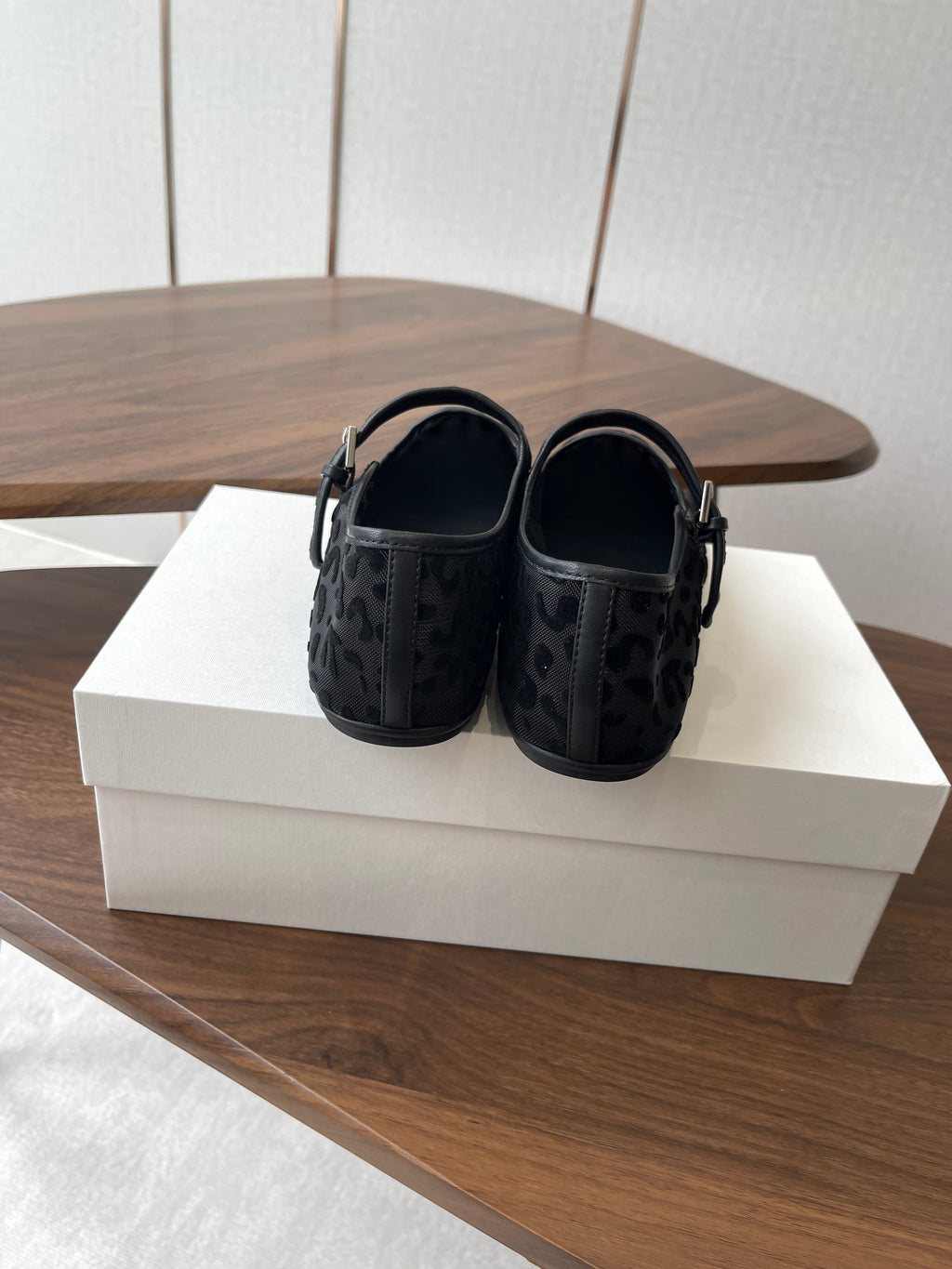 The Row  Mary Jane Black Mesh And Sheepskin 330804