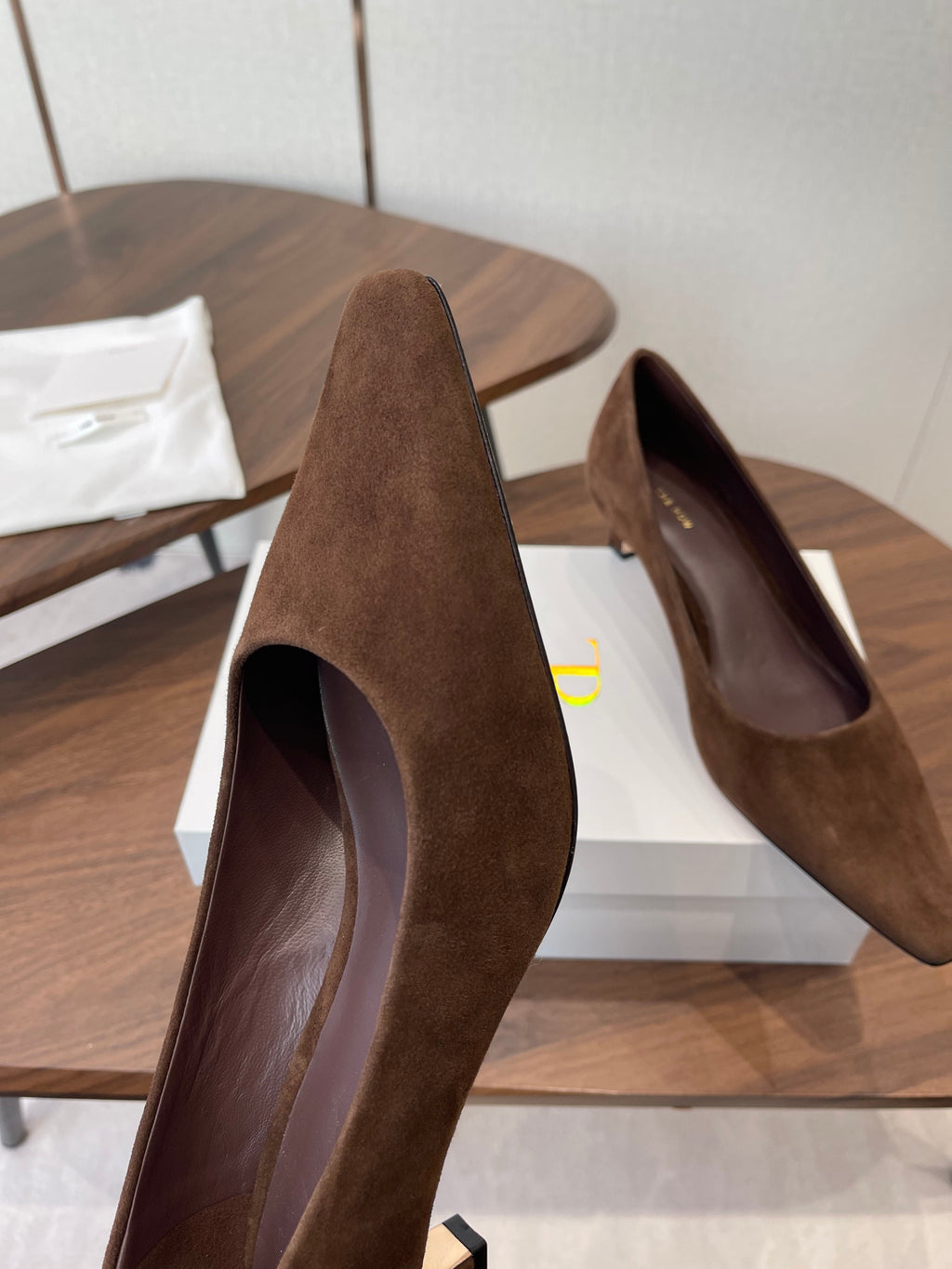 The Row Carla 45 Slingback Chocolate Suede 633752
