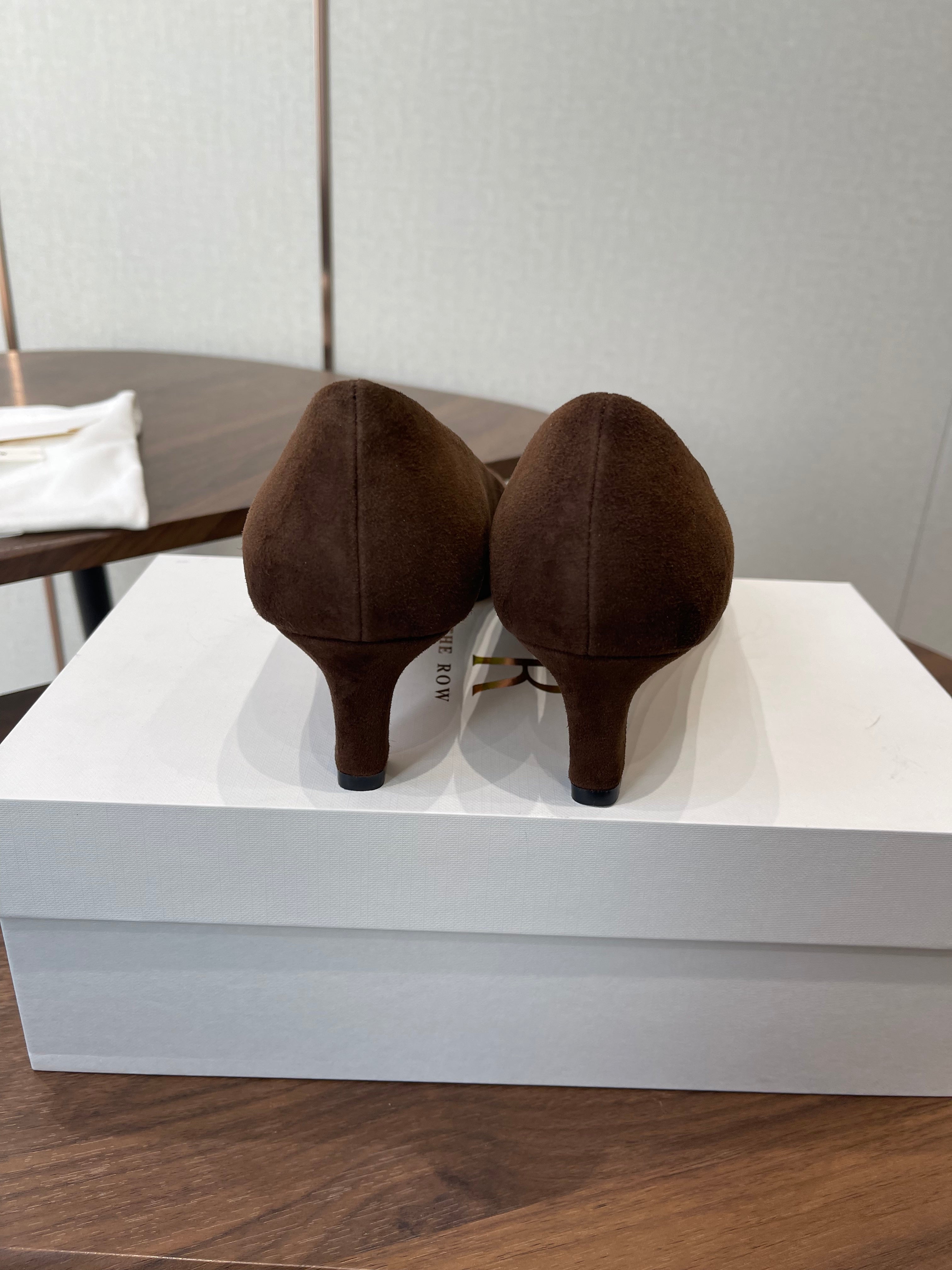 The Row Carla 45 Slingback Chocolate Suede 633752