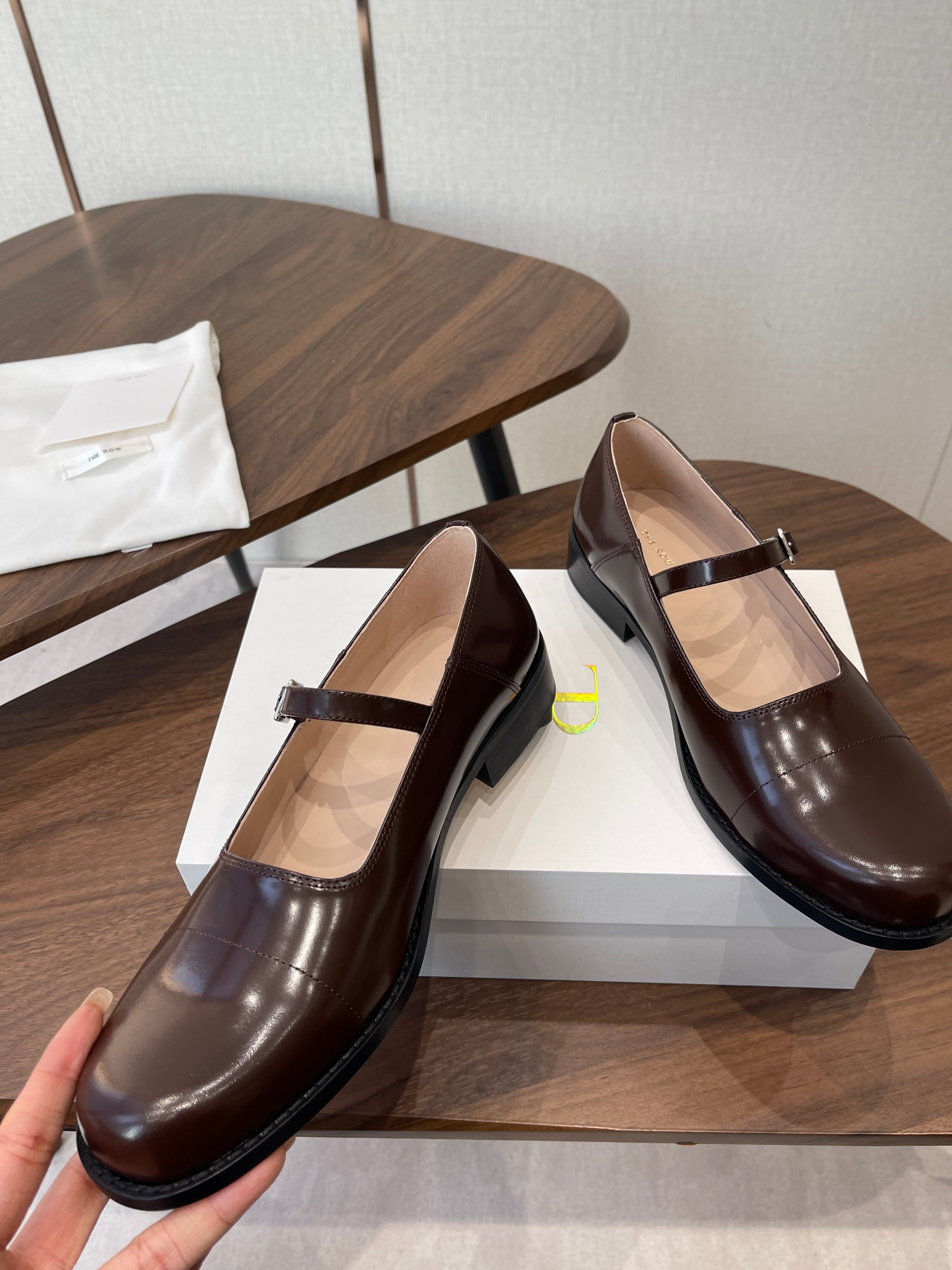 The Row Kai Mary Jane Brown Patent Leather 633754