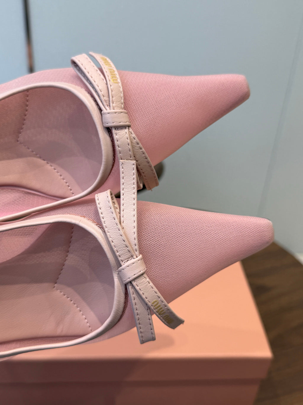 Miu 26s High-Heeled Pump Light Pink Cotton 790461