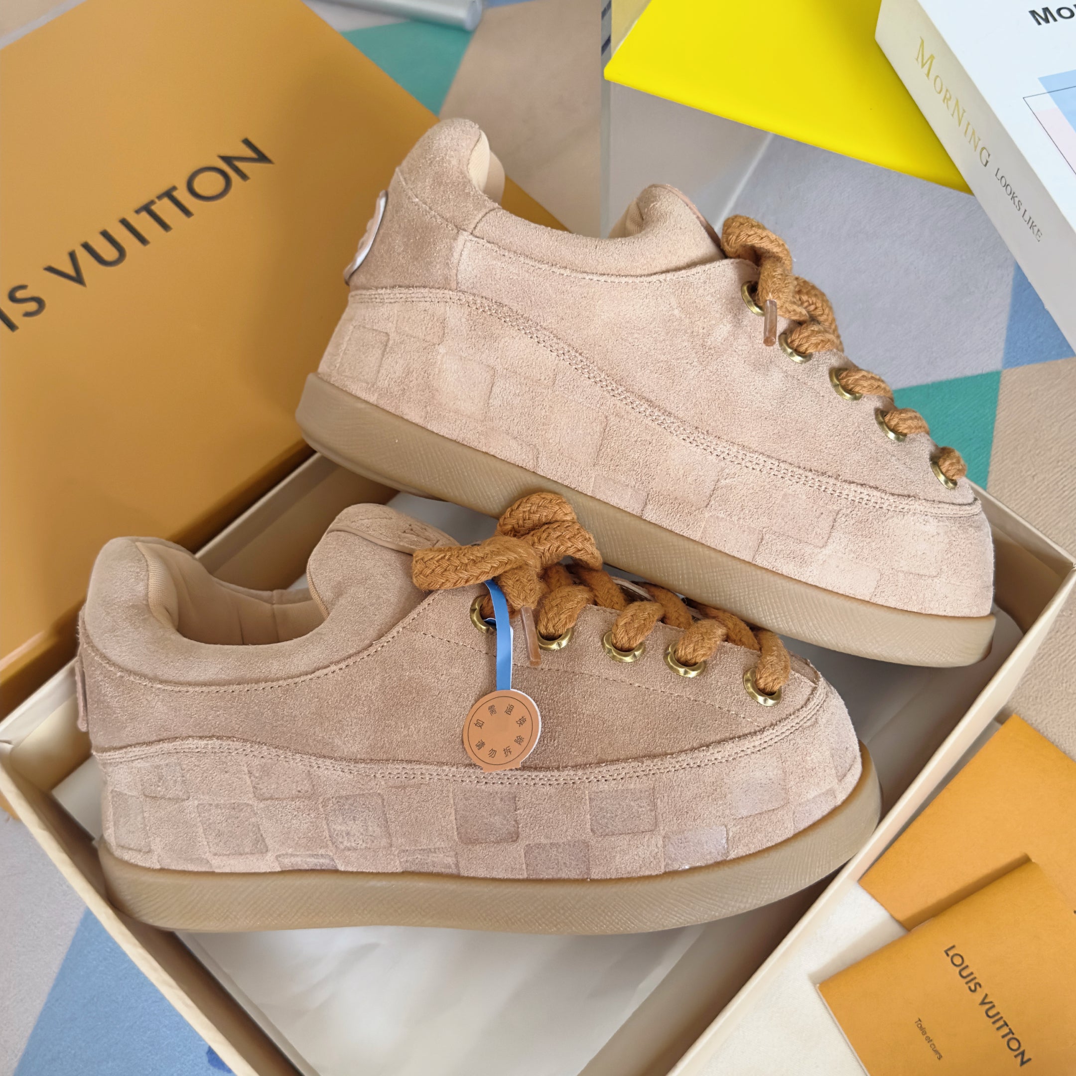 LV x Ingo Casual Sports Shoes 50mm Cameo Embossed Damier Graphine Suede 459767