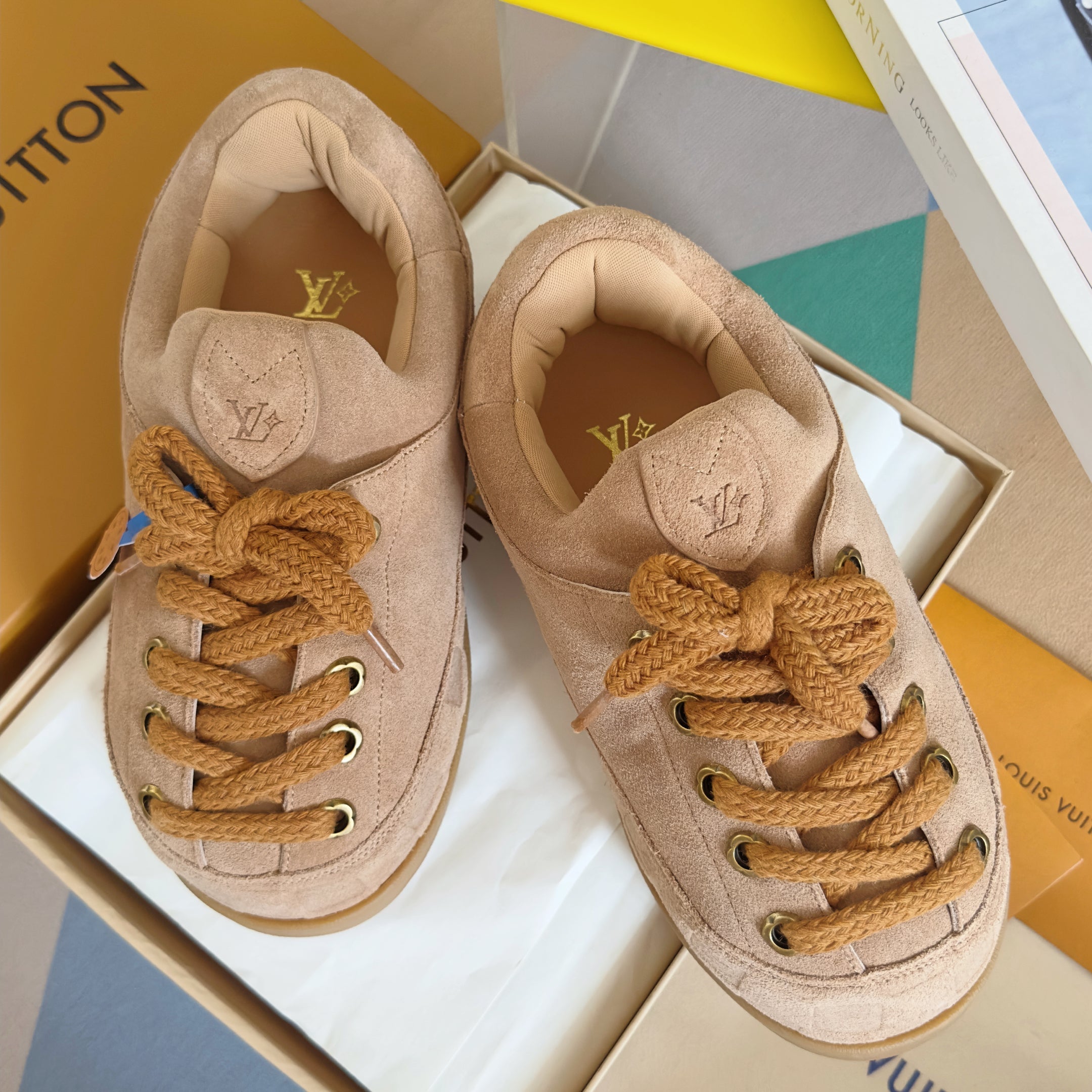 LV x Ingo Casual Sports Shoes 50mm Cameo Embossed Damier Graphine Suede 459767