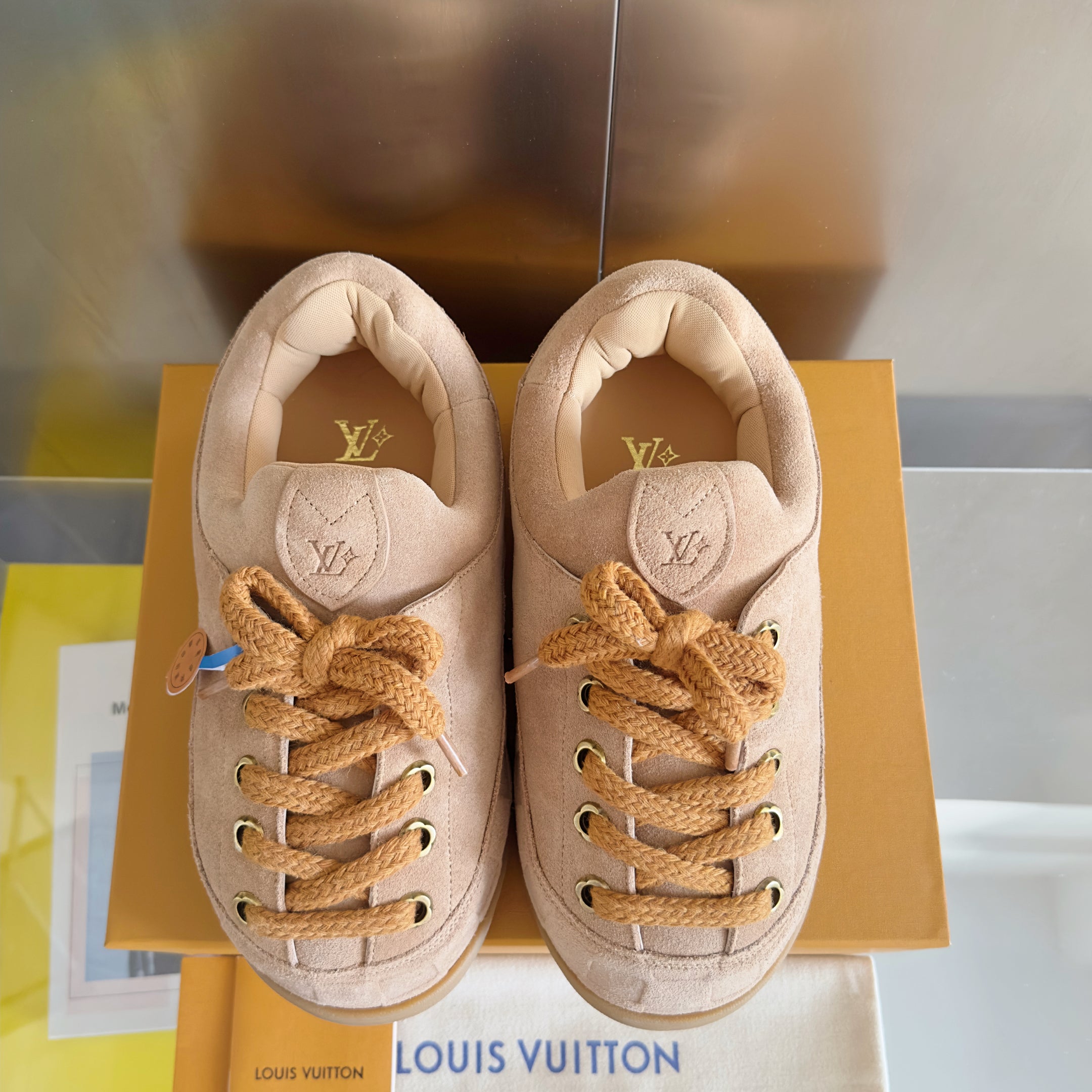 LV x Ingo Casual Sports Shoes 50mm Cameo Embossed Damier Graphine Suede 459767
