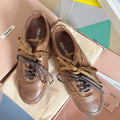 Miu Gymnasium Sneakers Caramel Cowhide 509750