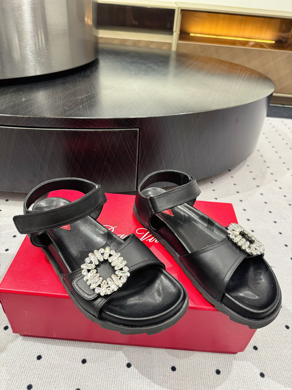 Viv 25 PlatForm Sandals Black Sheepskin 295960