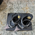 YSL 26FW Sandal 10.5cm Medium Gray Silk 803985