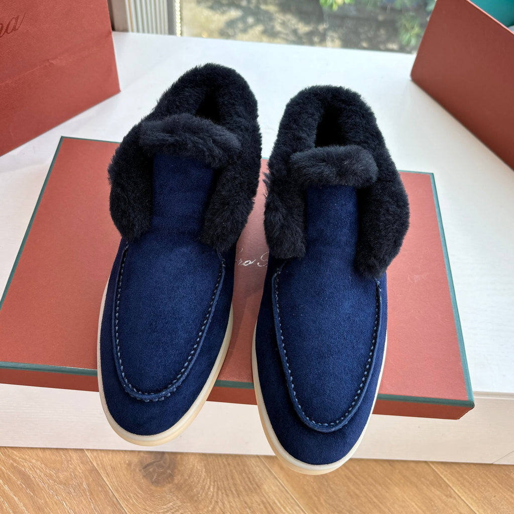 LP Open Walk Ankle Boot Dark Blue Fur Suede 507425