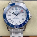 Omega Seamaster 42mm White Dial Blue Bezel Steel