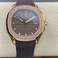 Patek Philippe Aquanaut 38.8mm Rose Gold Case Brown Rubber Strap