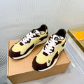 LV Drop Sneaker Coffee Yellow Fabric Suede 837937