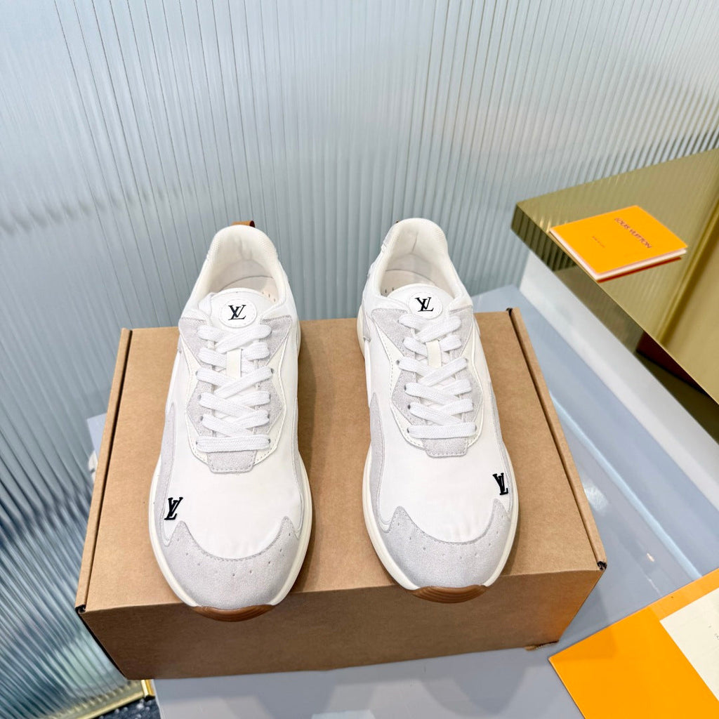 LV Drop Sneaker White Sliver Fabric Suede 837939