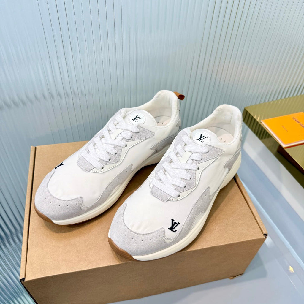 LV Drop Sneaker White Sliver Fabric Suede 837939