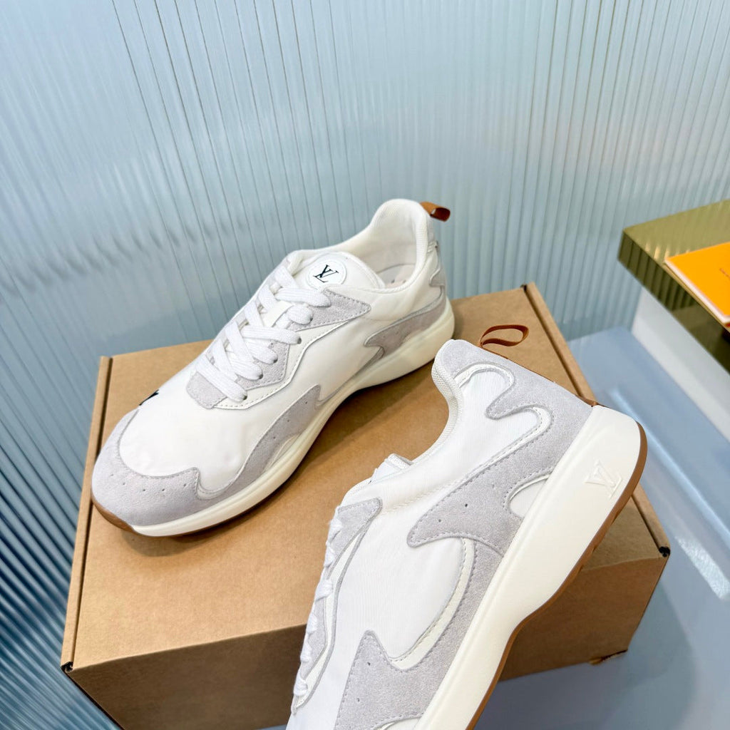 LV Drop Sneaker White Sliver Fabric Suede 837939