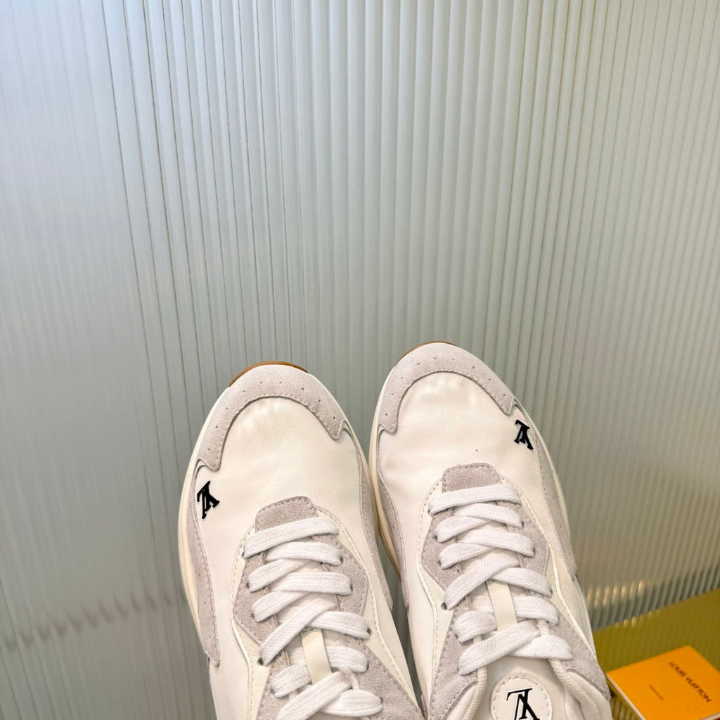 LV Drop Sneaker White Sliver Fabric Suede 837939