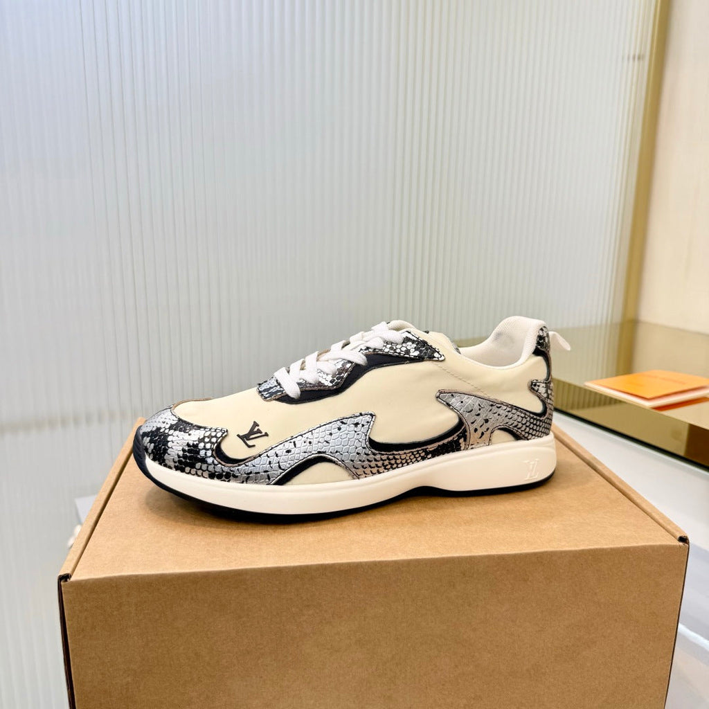 LV Drop Sneaker Cream Sliver Fabric Suede 837940