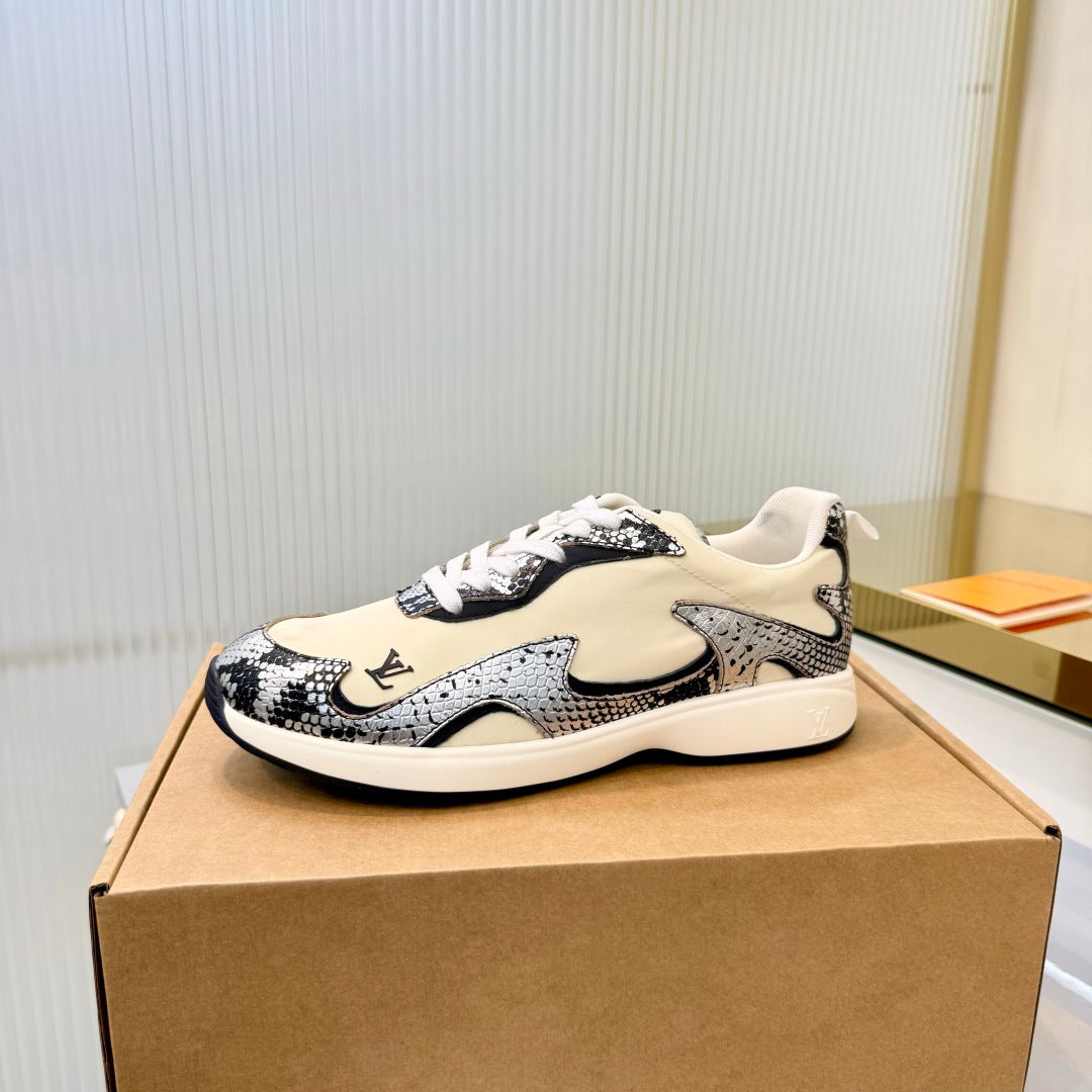 LV Drop Sneaker Cream Sliver Fabric Suede 837940