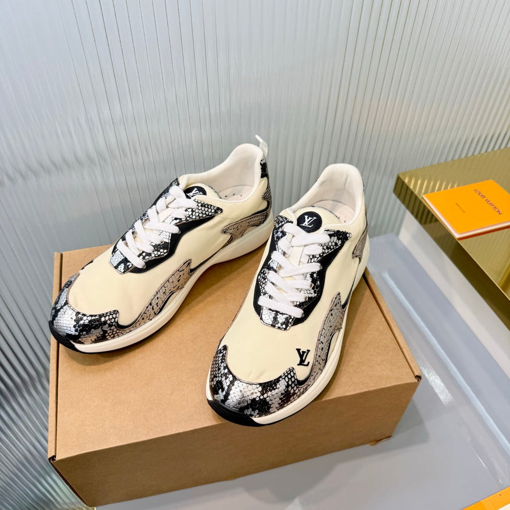 LV Drop Sneaker Cream Sliver Fabric Suede 837940