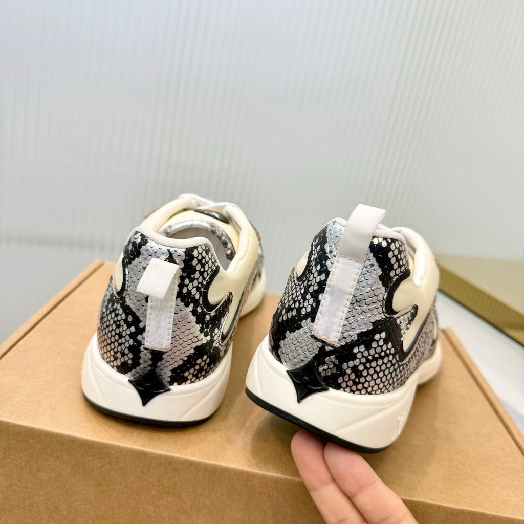 LV Drop Sneaker Cream Sliver Fabric Suede 837940