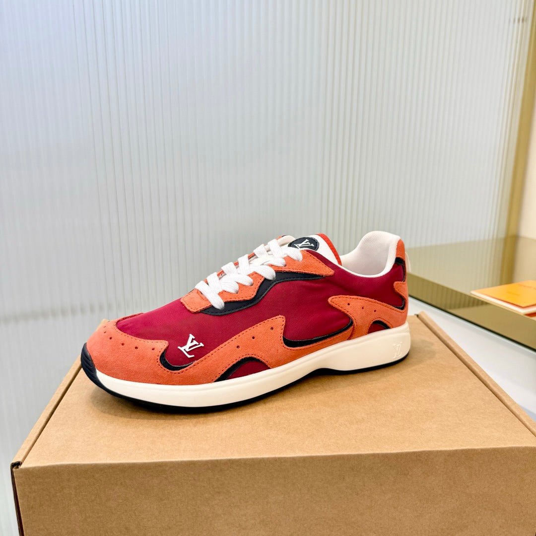 LV Drop Sneaker Orange Red Fabric Suede 837941
